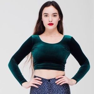 Velvet Cropped Long Sleeve